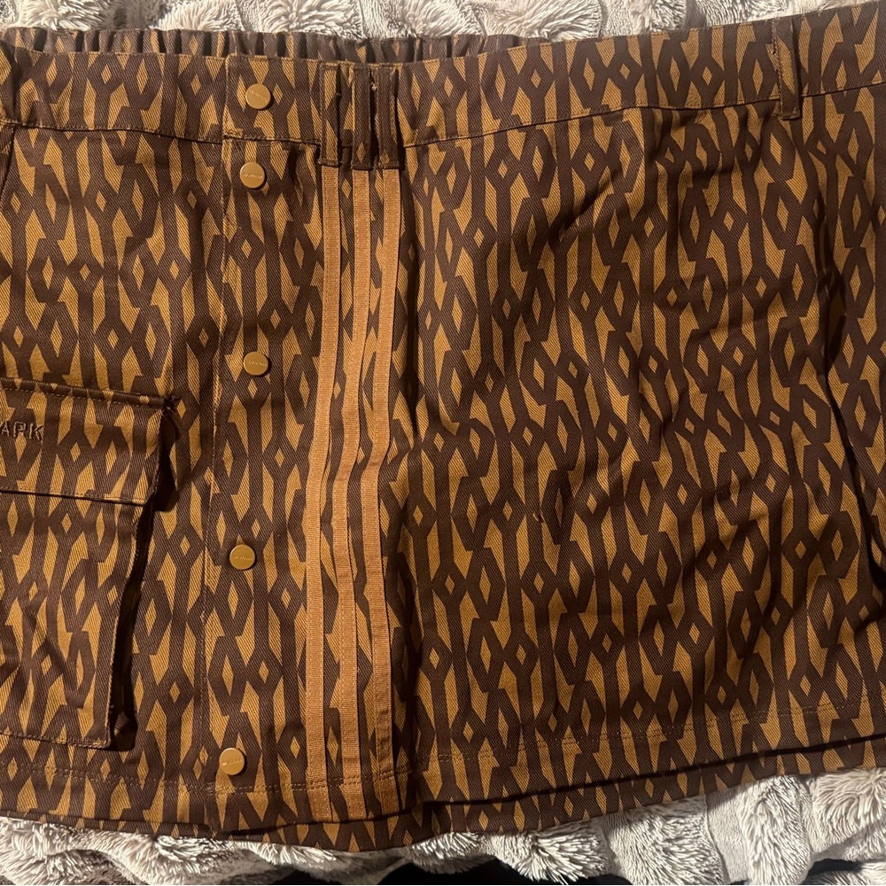 Adidas Ivy Park Brown Geometric Cargo Skirt